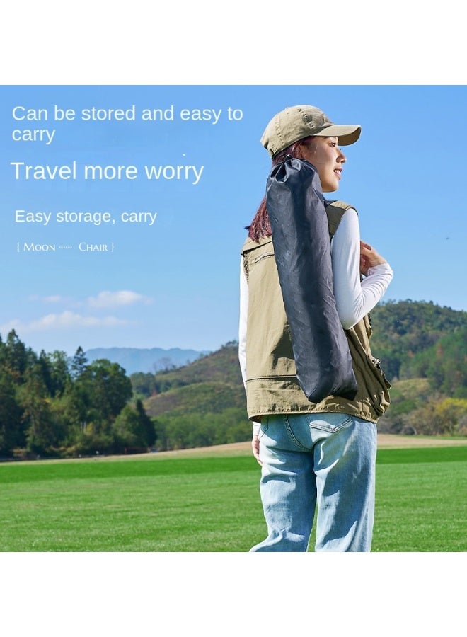 general Camping Picnic Outdoor Ultra Light Moon Chair Portable Folding Chair Beach Sketch Fishing Stool - Image 2